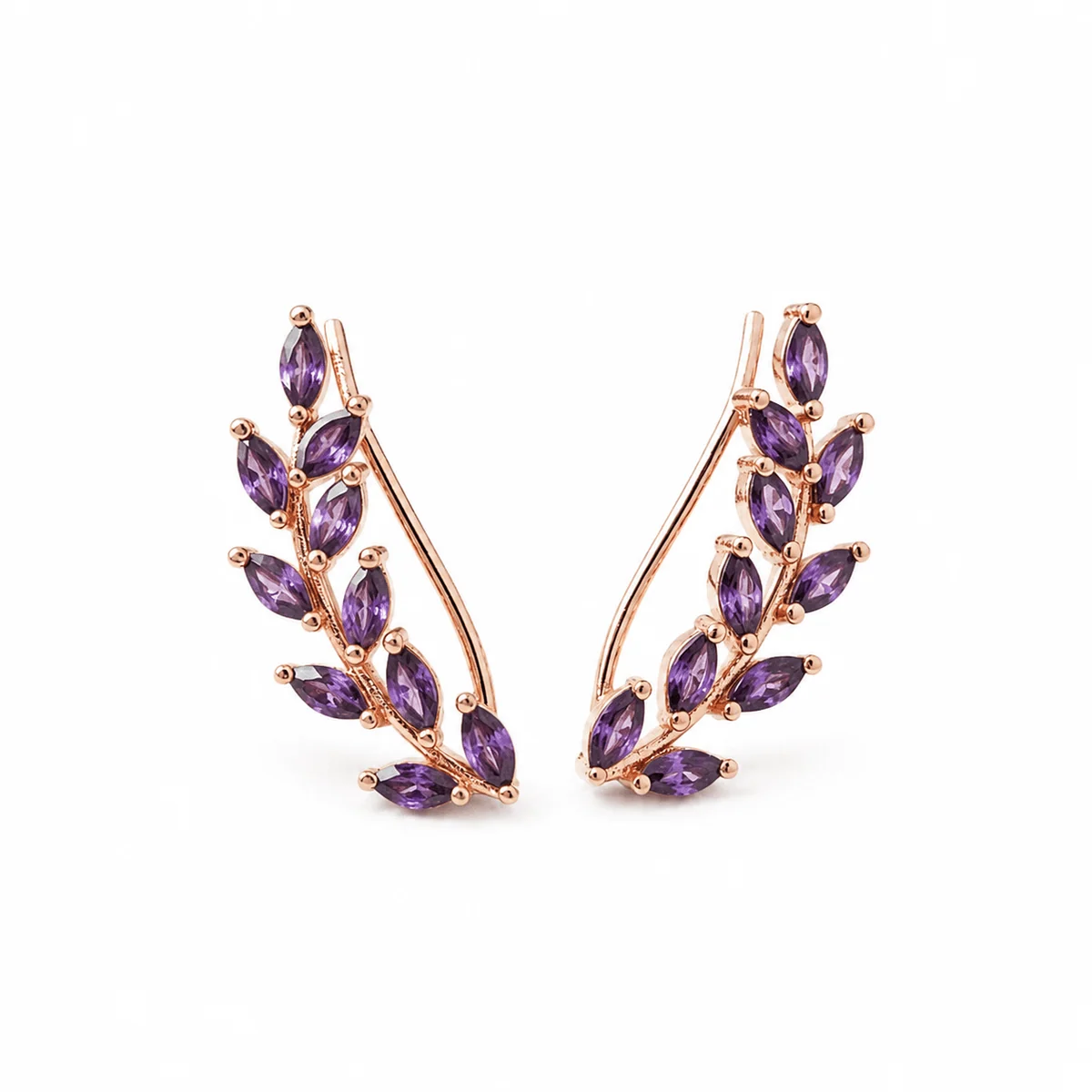 Amethyst Ear Climbers
