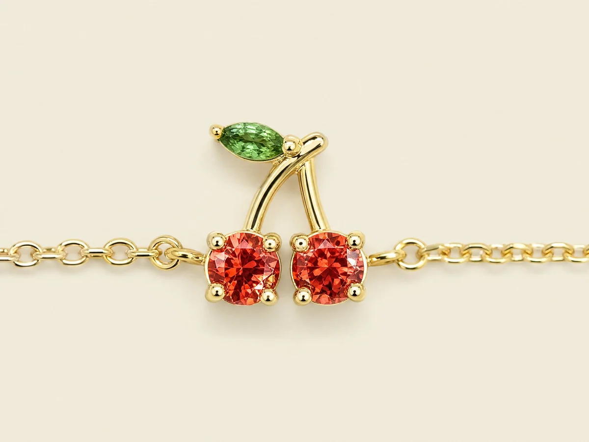 Cherry Bracelet, charm close-up
