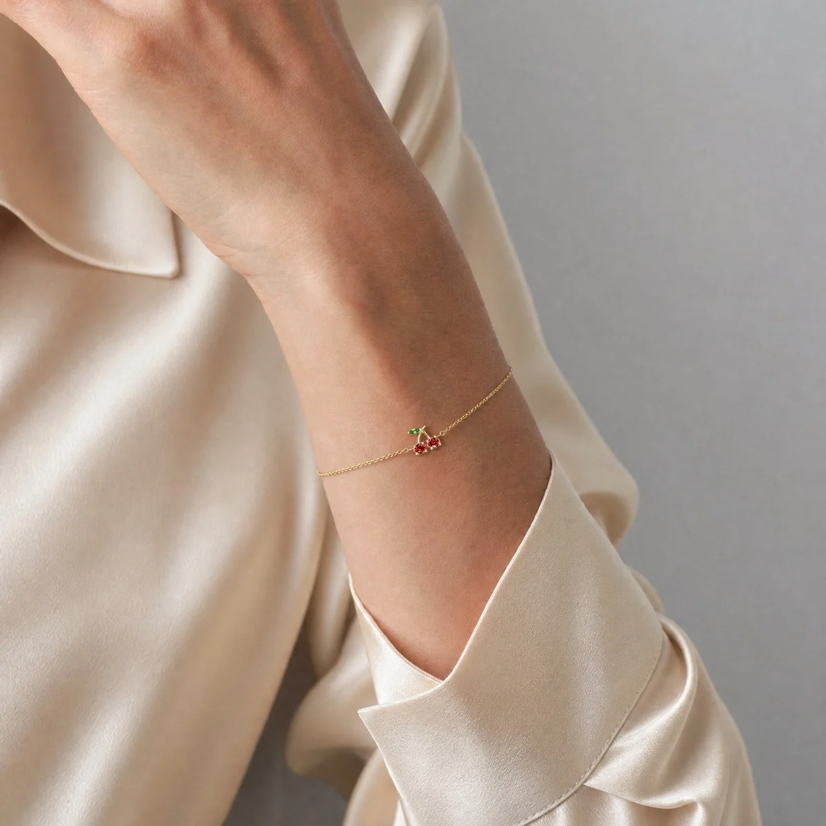 Cherry Bracelet worn on the wrist, view 2