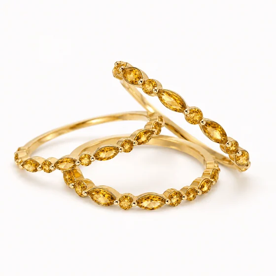 Citrine Half Eternity Ring