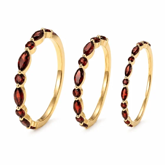 Garnet Half Eternity Ring