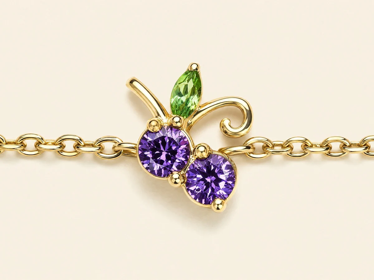Grape Bracelet, charm close-up