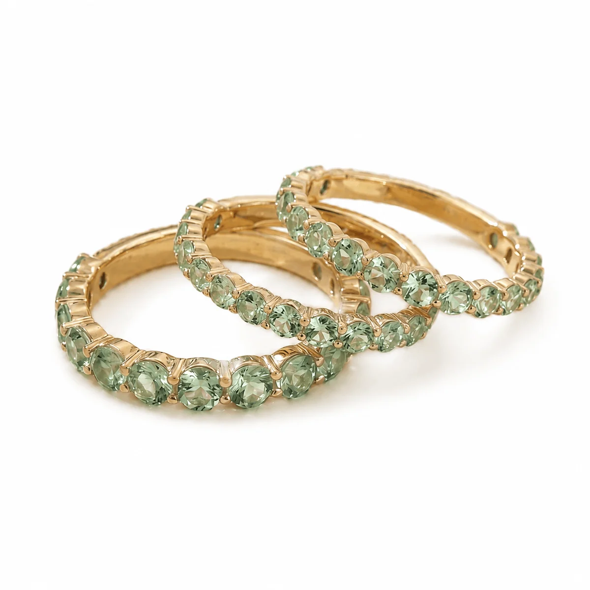 Green Amethyst Pavé Ring
