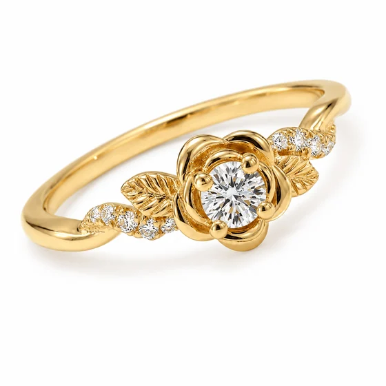 Moissanite Floral Ring