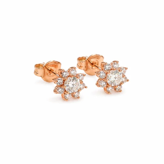 Moissanite Floral Studs