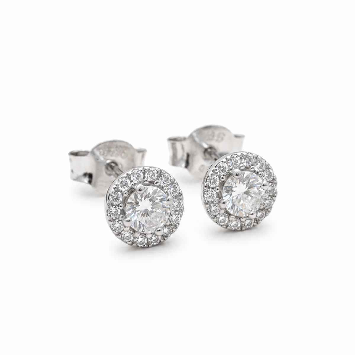 Moissanite Halo Studs