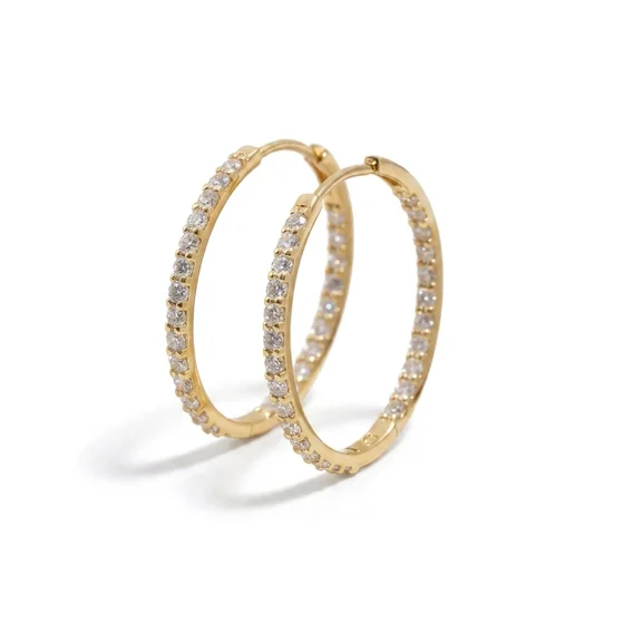 Moissanite Hoop Earrings