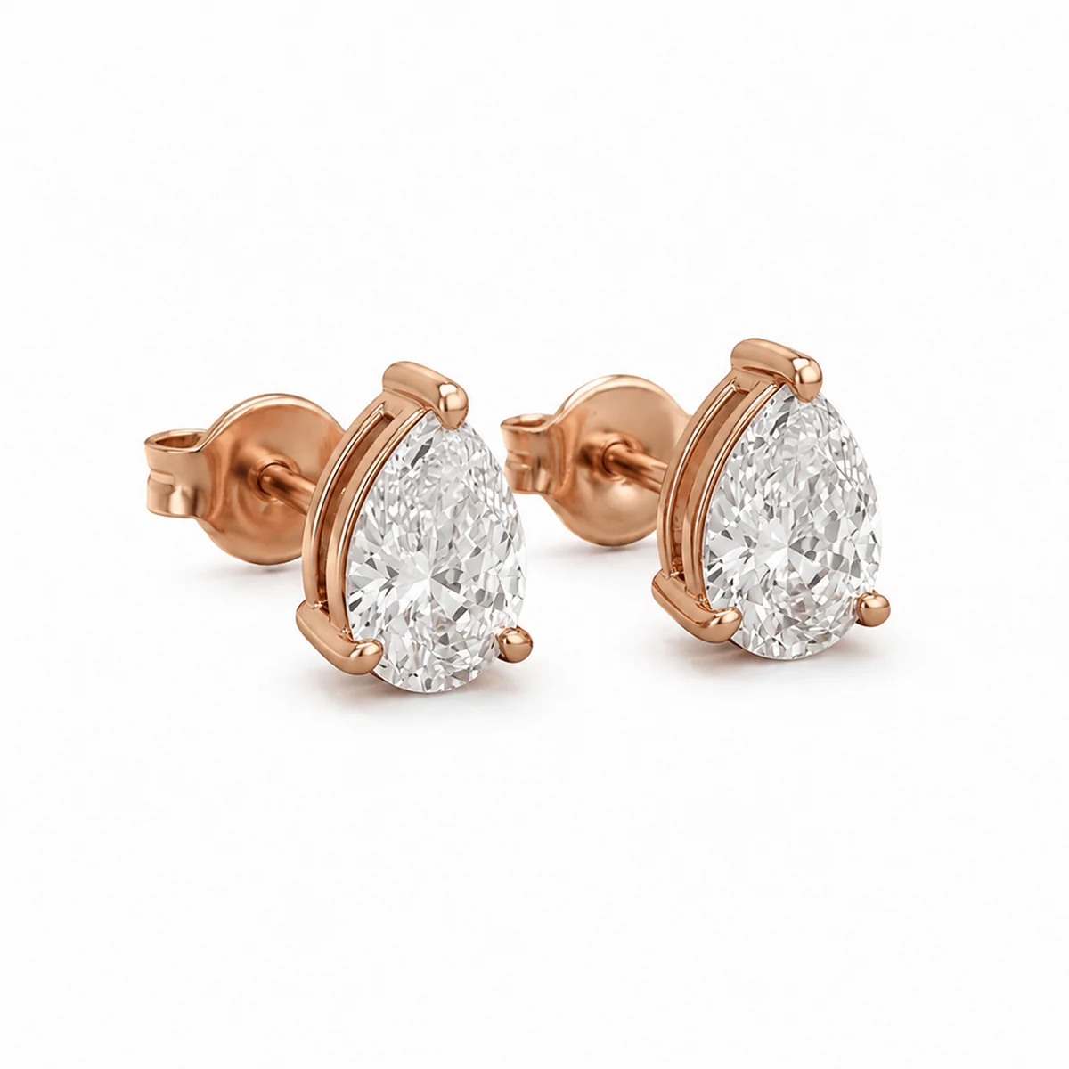 Pear Moissanite Studs