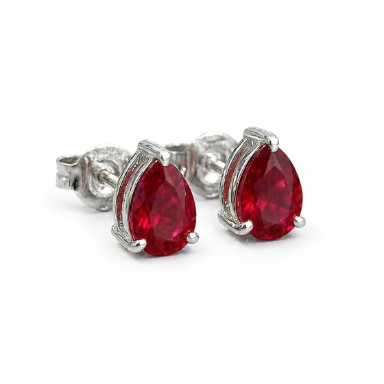 Ruby Teardrop Studs