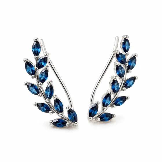 Sapphire Ear Climbers